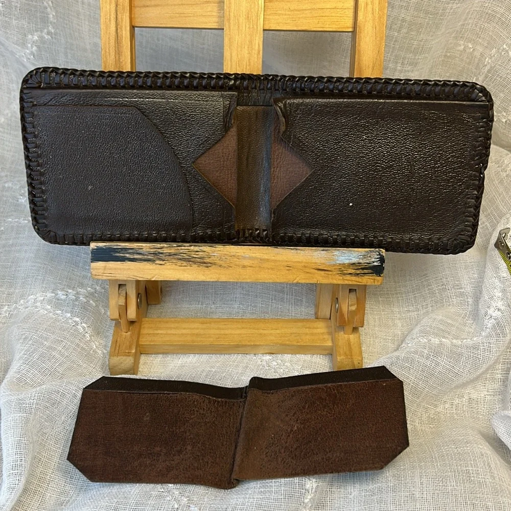 Handmade vintage equestrian horse cowboy bifold wallet